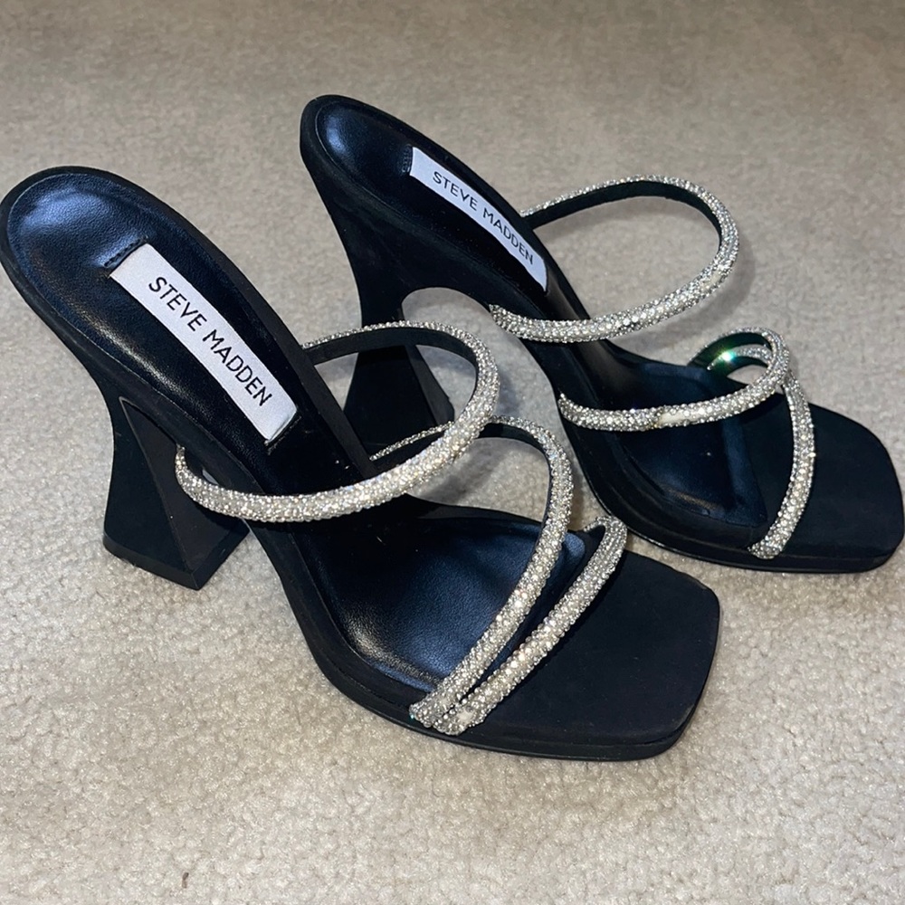 Steven madden sparkly black high heels